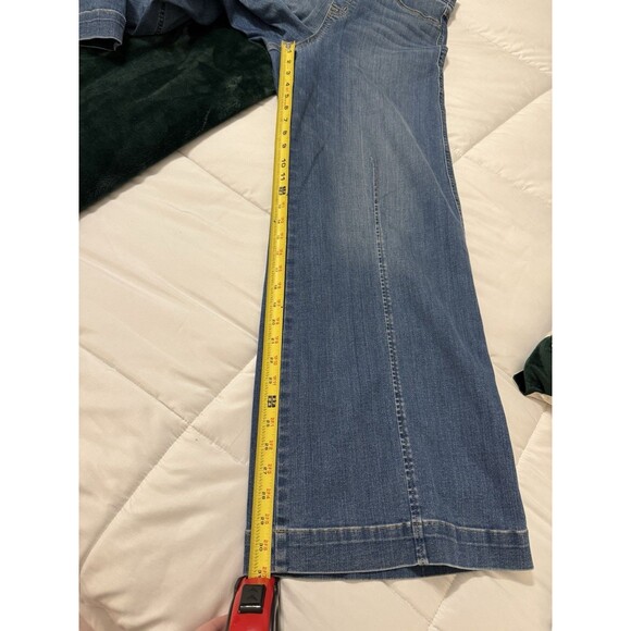 SPANX Seamed Front Wide Leg Jeans Women’s Large L Vintage Indigo Wash Slimming - Picture 8 of 8